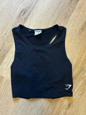 Gymshark Black Racerback Crop Tank Top Size M